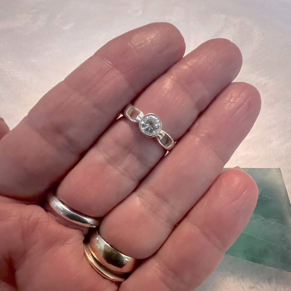 RING SALE! 4.99 SHIPPING! Round Cut CZ Sterling Silver Solitaire Ring